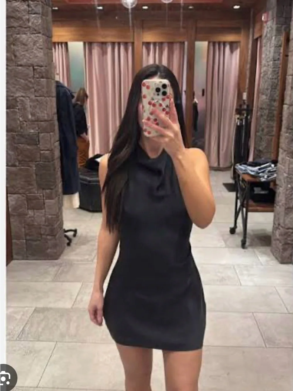 Aritzia Olive Halter Satin Mini Dress